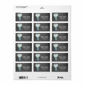 黒板のメーソンジャーのアジサイ結婚する| ラベル (フルシート)