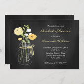 黒板のメーソンジャーのブライダルシャワー招待状 招待状 (正面/裏面)