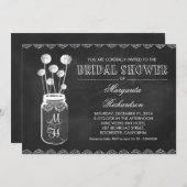 黒板のメーソンジャーのブライダルシャワー招待状 招待状 (正面/裏面)
