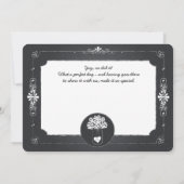 黒板のメーソンジャーの結婚式の写真のサンキューカード サンキューカード (裏面)