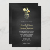 黒板のメーソンジャーの結婚式招待状 招待状 (正面/裏面)