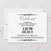 黒板のラベルを持つ完全な写真の卒業生のパーティー 招待状 (裏面)