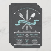 黒板のリハーサルの夕食の招待状 招待状 (正面/裏面)