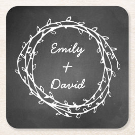 黒板のリースのカスタムの紙のコースター スクエアペーパーコースター