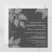 黒板のレースのような葉の結婚式招待状 招待状 (裏面)