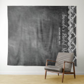 黒板のレースのブライダルシャワーの写真ブースの背景幕 タペストリー (インサイチュ(横))