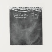 黒板のレースの結婚式の写真ブースの背景幕 タペストリー (正面)