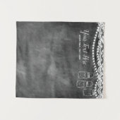 黒板のレースの結婚式の写真ブースの背景幕 タペストリー (正面(横))