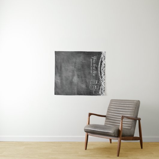 黒板のレースの結婚式の写真ブースの背景幕 タペストリー (インサイチュ(横))