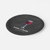 黒板のワインのパーソナライズな紙皿 ペーパープレート (アングル)