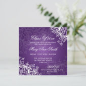 黒板のヴィンテージが卒業パーティーを渦巻く紫 招待状 (スタンド正面)