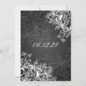 黒板のヴィンテージが卒業パーティーブラックに旋回 招待状 (裏面)