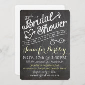 黒板のヴィンテージのブライダルシャワーの招待状 招待状 (正面/裏面)