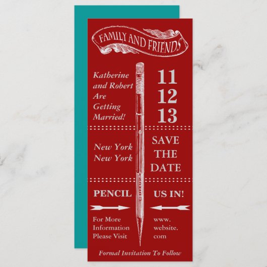 黒板のヴィンテージの保存日付 セーブザデート (正面/裏面)