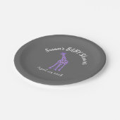 黒板の一見のベビーシャワー-紫色のキリン ペーパープレート (アングル)