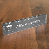 黒板の一見の先生のカスタムな机用ネームプレート デスクネームプレート (側面)