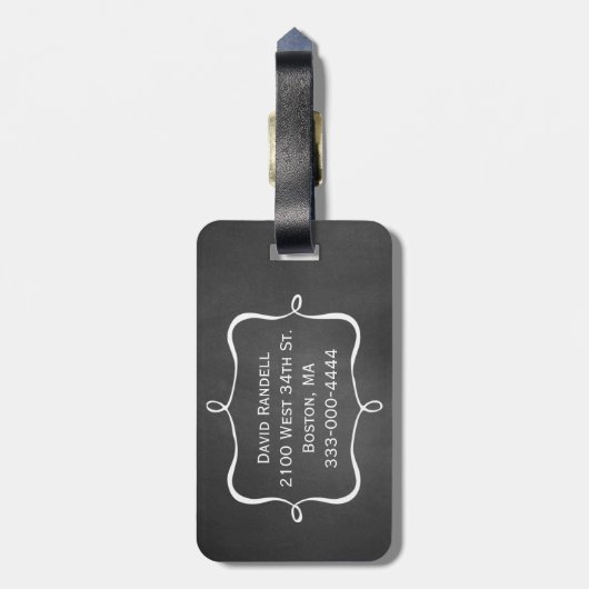 黒板の一見の新郎の荷物のラベル ラゲッジタグ (裏面縦)