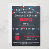 黒板の七月四日パーティーの招待状 招待状 (正面)