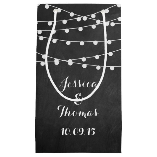 黒板の上に糸が結婚灯る スモールペーパーバッグ (正面)