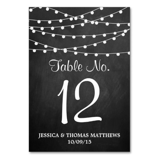 黒板の上に糸が結婚灯る テーブルナンバー (裏面)
