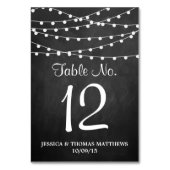 黒板の上に糸が結婚灯る テーブルナンバー (正面)