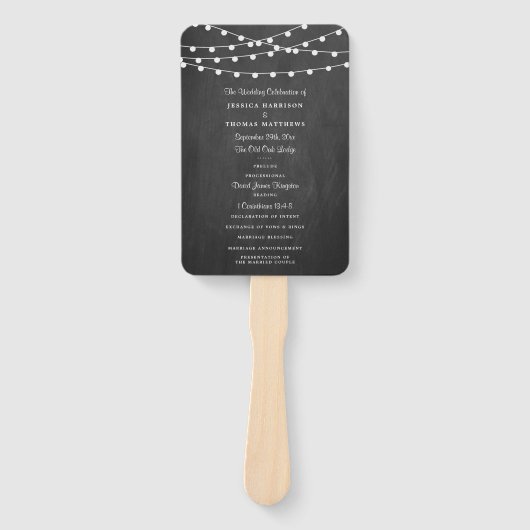 黒板の上に糸が結婚灯る ハンドファン (正面)