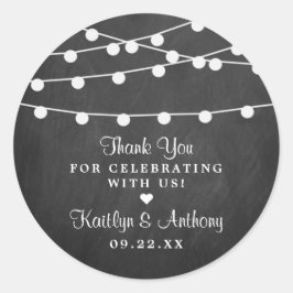 黒板の上に糸が結婚灯る ラウンドシール