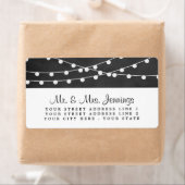 黒板の上に糸が結婚灯る ラベル (インサイチュ)