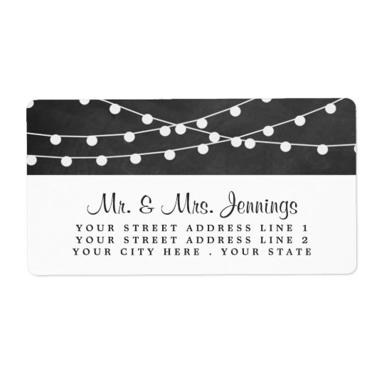 黒板の上に糸が結婚灯る ラベル (正面)