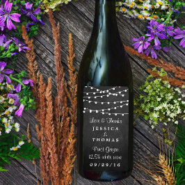 黒板の上に糸が結婚灯る ラベル