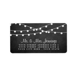 黒板の上に糸が結婚灯る ラベル