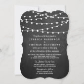 黒板の上に糸が結婚灯る 招待状 (正面)