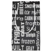 黒板の上の冬のワードクラウド スモールペーパーバッグ (正面)