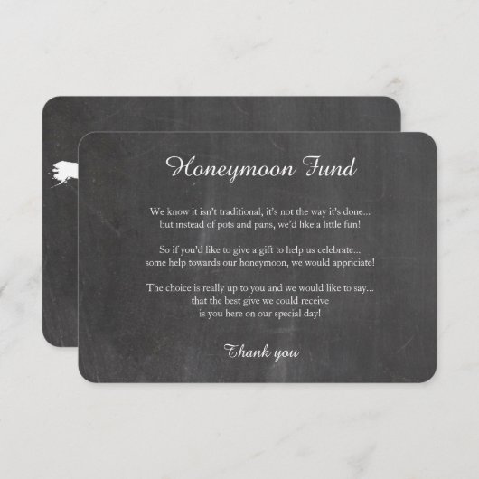 黒板の世界の地図ハネムーン良い願いカード エンクロージャーカード (正面/裏面)