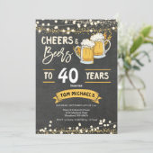 黒板の乾杯とビールの誕生日 招待状 (スタンド正面)