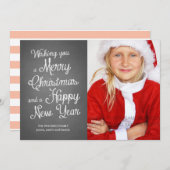 黒板の休日の写真のクリスマスは珊瑚を望みます シーズンカード (正面/裏面)