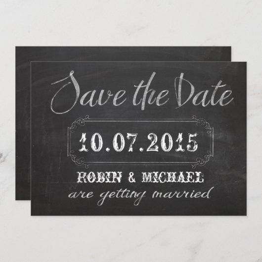 黒板の保存日付の招待 セーブザデート (正面/裏面)