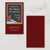 黒板の先生の接触カード コーリングカード (正面/裏面)