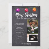 黒板の写真を使ったクリスマスプレゼント妊娠発表 シーズンカード (正面)