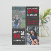 黒板の写真を使った卒業お知らせ 案内状 (スタンド正面)