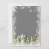 黒板の冬のアークティックスオンダーランドスノーフレーク 招待状 (裏面)