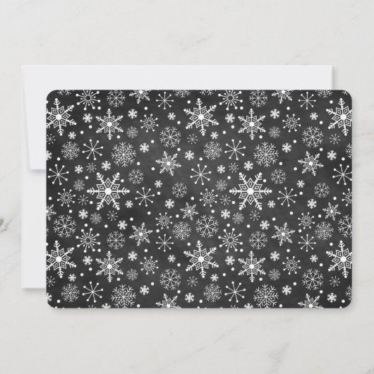 黒板の冬の不思議の国の誕生日の招待状 招待状 (裏面)