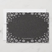 黒板の冬の雪片3の写真の挨拶状 招待状 (裏面)