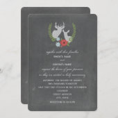 黒板の刺激を受けたなシカの結婚式招待状 招待状 (正面/裏面)