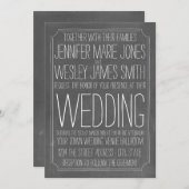 黒板の刺激を受けたな大活字の結婚式 招待状 (正面/裏面)