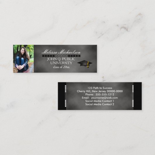 黒板の卒業のクラスの写真の挿入物の名刺 コーリングカード (正面/裏面)
