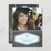 黒板の卒業の招待状 インビテーションポストカード (正面/裏面)