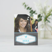 黒板の卒業の招待状 インビテーションポストカード (スタンド正面)