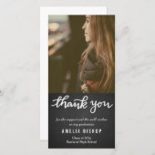 黒板の卒業生はタイポグラフィ感謝していしています サンキューカード (正面/裏面)