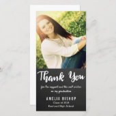 黒板の卒業生はタイポグラフィ感謝していしています サンキューカード (正面/裏面)